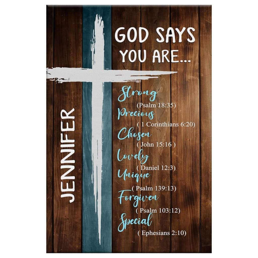 God Says You Are Wall Art Canvas With Custom Name Canvas Print