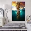 Christian Faith Jesus Reaching Into The Water Canvas Print