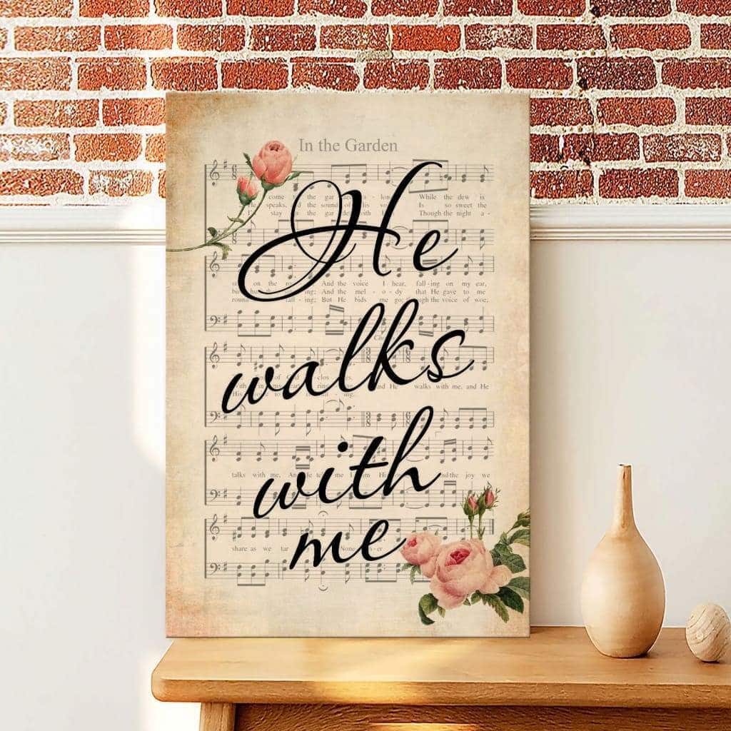 Christian Jesus In The Garden Hymn He Walks With Me Canvas Print Christian Jesus In The Garden Hymn He Walks With Me Canvas Print