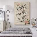 Christian Jesus In The Garden Hymn He Walks With Me Canvas Print