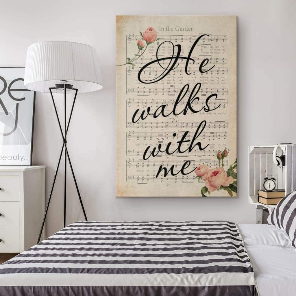 Christian Jesus In The Garden Hymn He Walks With Me Canvas Print Christian Jesus In The Garden Hymn He Walks With Me Canvas Print
