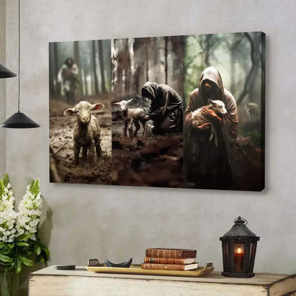 Christian Jesus He Ran He Rescued He Carried Gift For Believers Canvas Wall Art Christian Jesus He Ran He Rescued He Carried Gift For Believers Canvas Wall Art