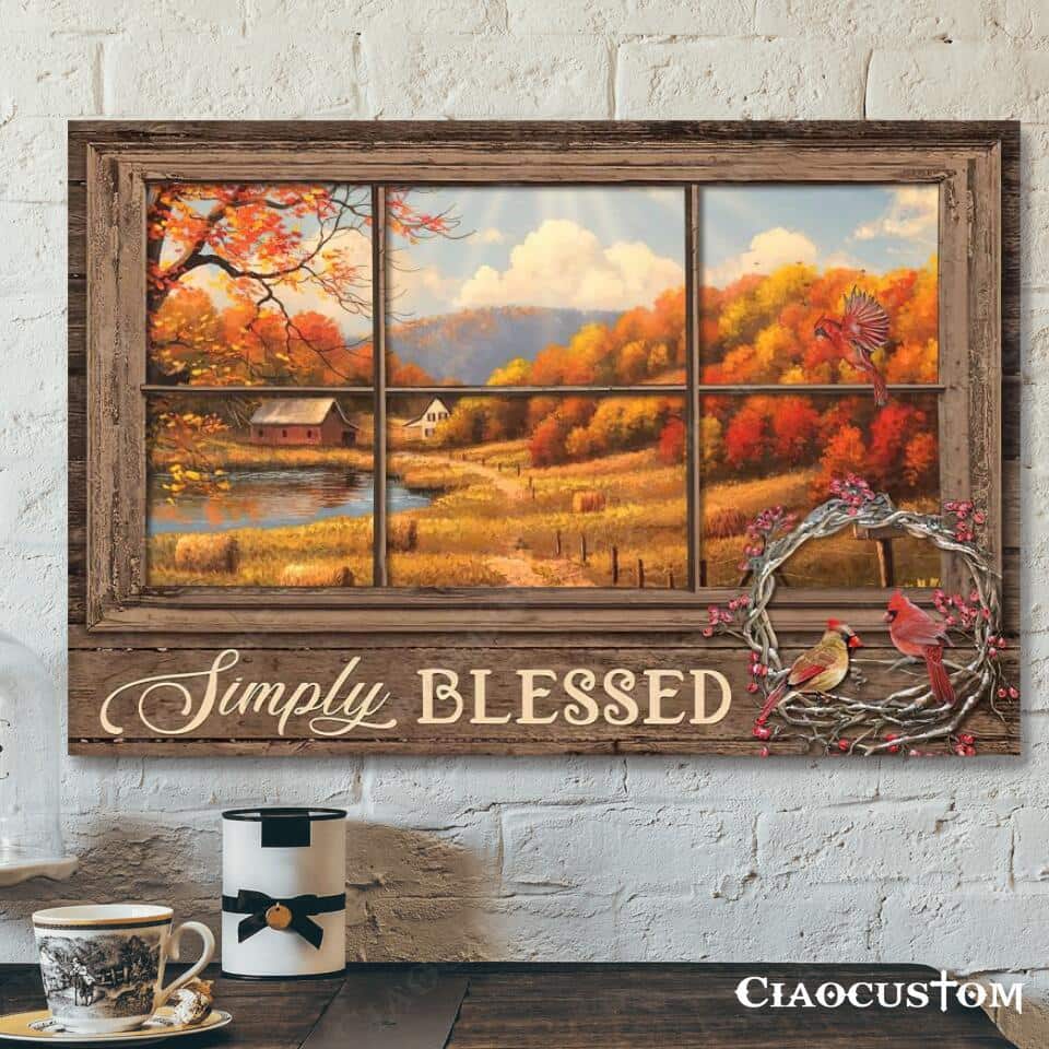 Simply Blessed Cardinal Bird Christian Faith Bible Verse Canvas Wall Art Simply Blessed Cardinal Bird Christian Faith Bible Verse Canvas Wall Art