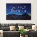 Be Still & Know That I Am God Psalm 4610 Mountain Stars Canvas Wall Art
