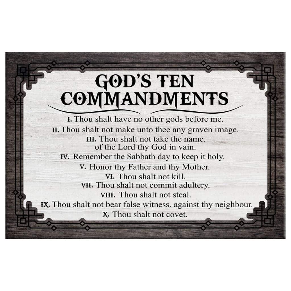 God's Ten Commandments Christin Bible Religious Verse Canvas Wall Art God's Ten Commandments Christin Bible Religious Verse Canvas Wall Art