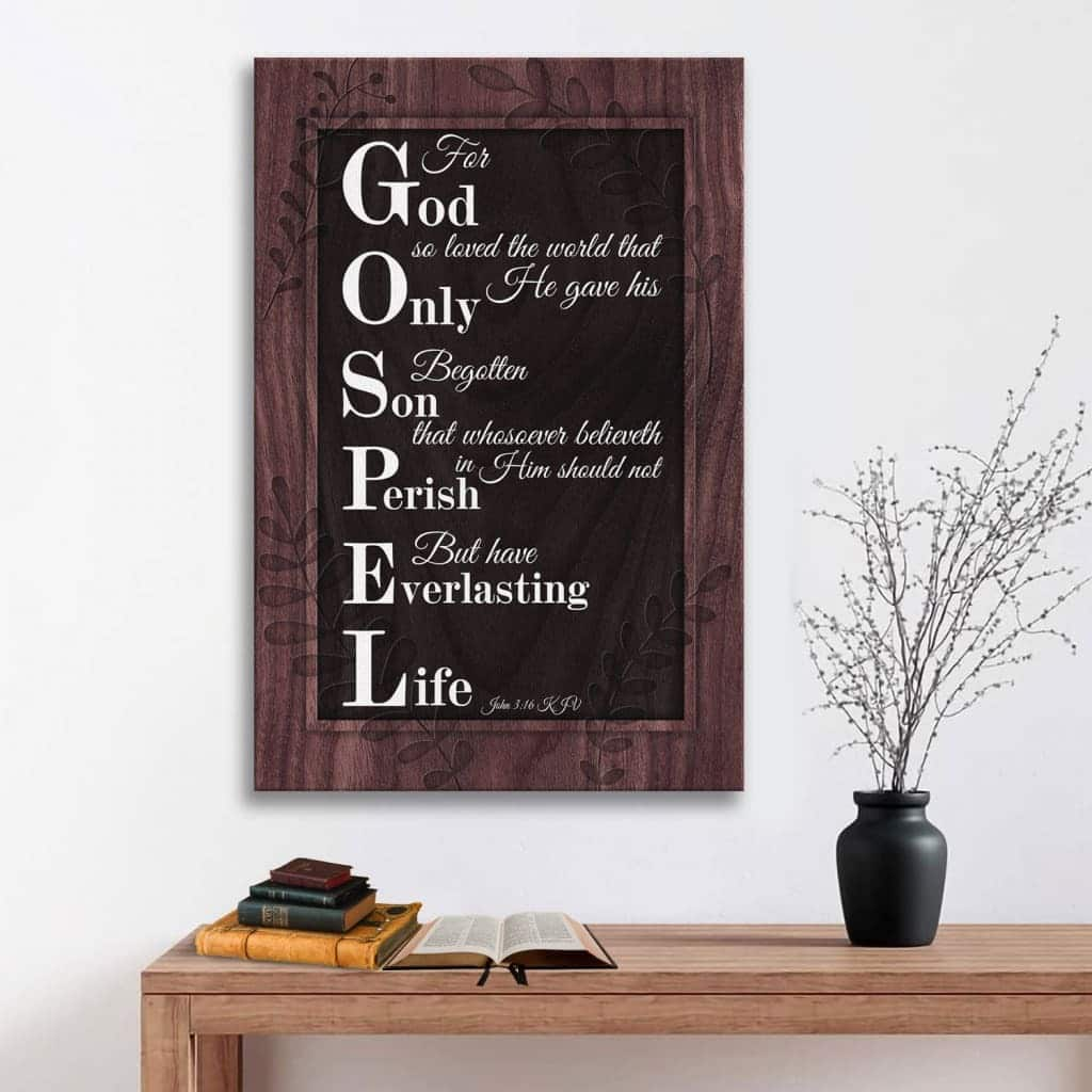 John 316 KJV For God So Loved The World Scripture Canvas Print