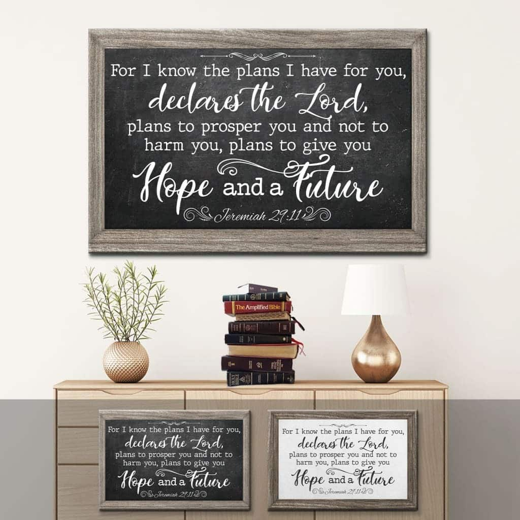 Christian For I Know The Plans I Have For You Jeremiah 2911 Bible Verse Canvas Wall Art