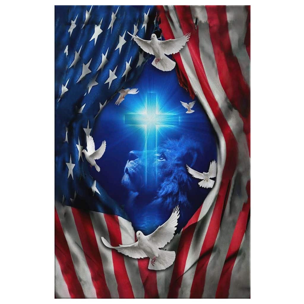 Jesus Lion American Flag Of Faith US Flag Patriot Canvas Print Jesus Lion American Flag Of Faith US Flag Patriot Canvas Print