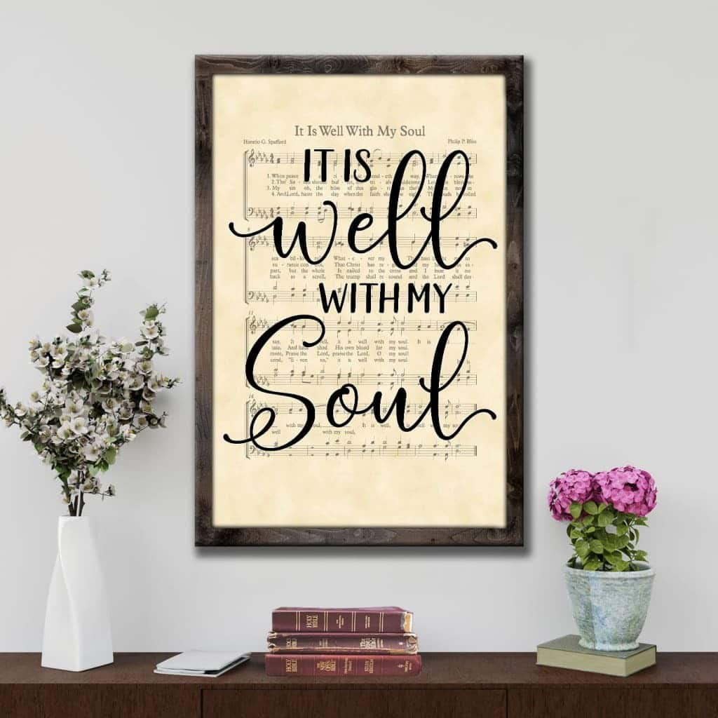 It Is Well With My Soul Hymn Sheet Music Christian Canvas Print