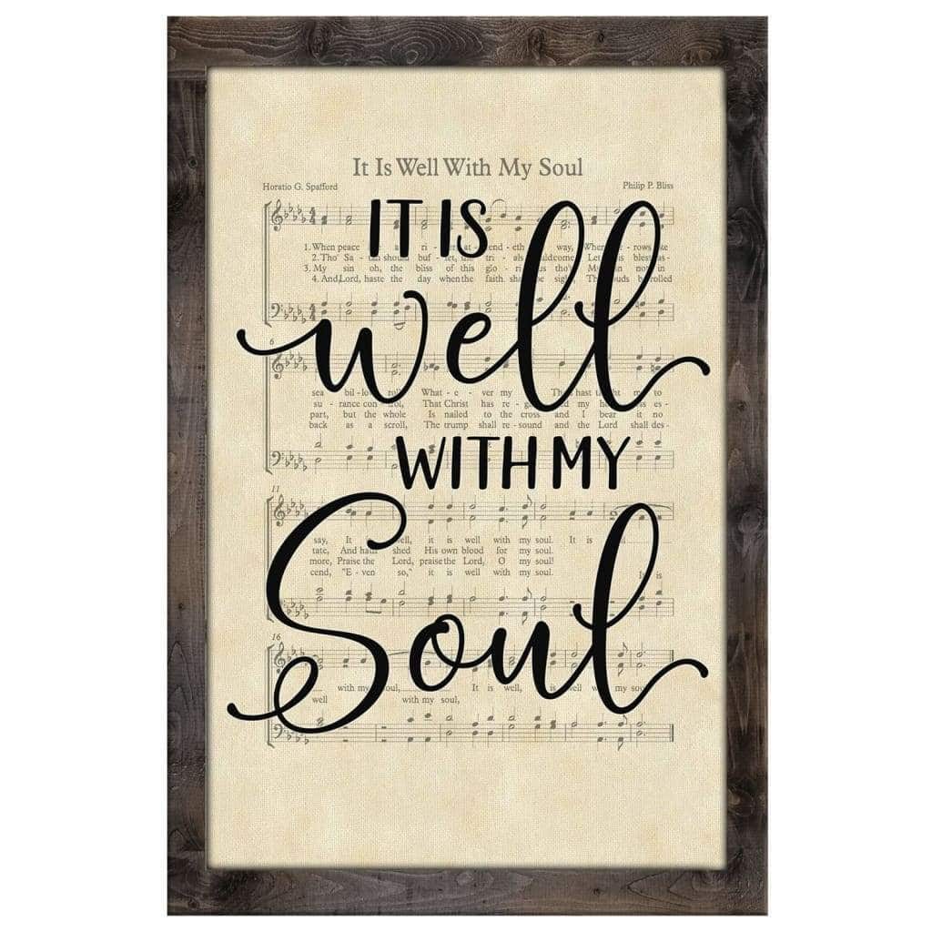It Is Well With My Soul Hymn Sheet Music Christian Canvas Print It Is Well With My Soul Hymn Sheet Music Christian Canvas Print