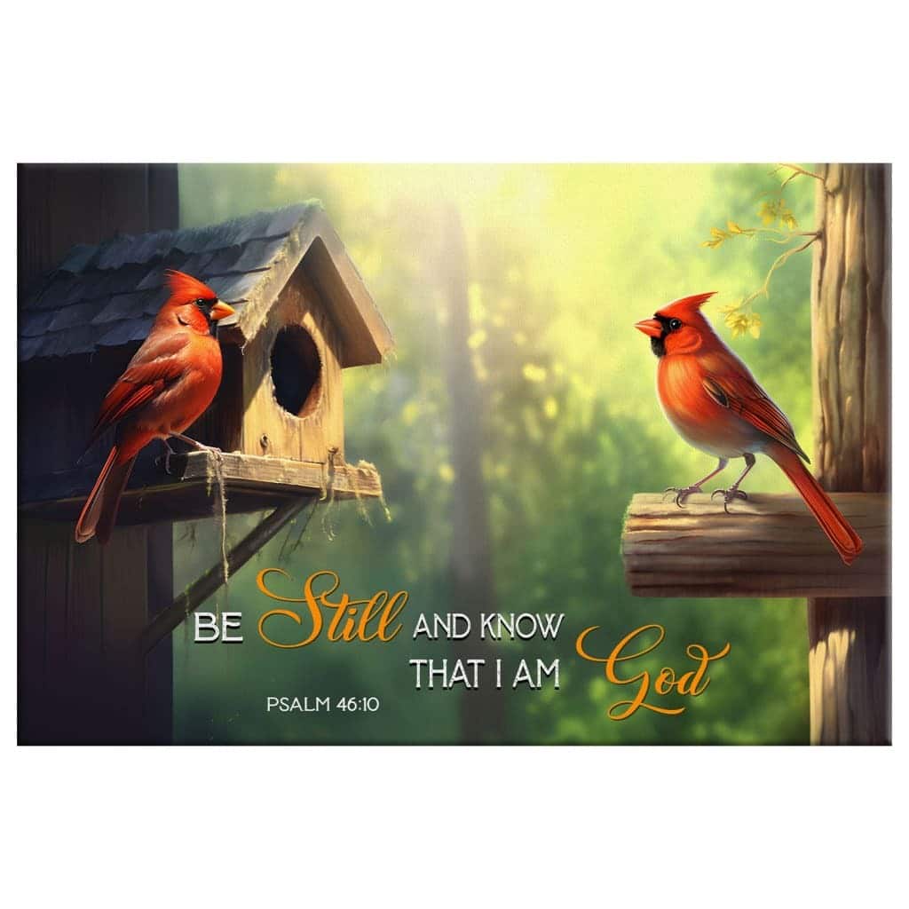Psalm 4610 Be Still And Know That I Am God Cardinal Couple Canvas Wall Art Psalm 4610 Be Still And Know That I Am God Cardinal Couple Canvas Wall Art