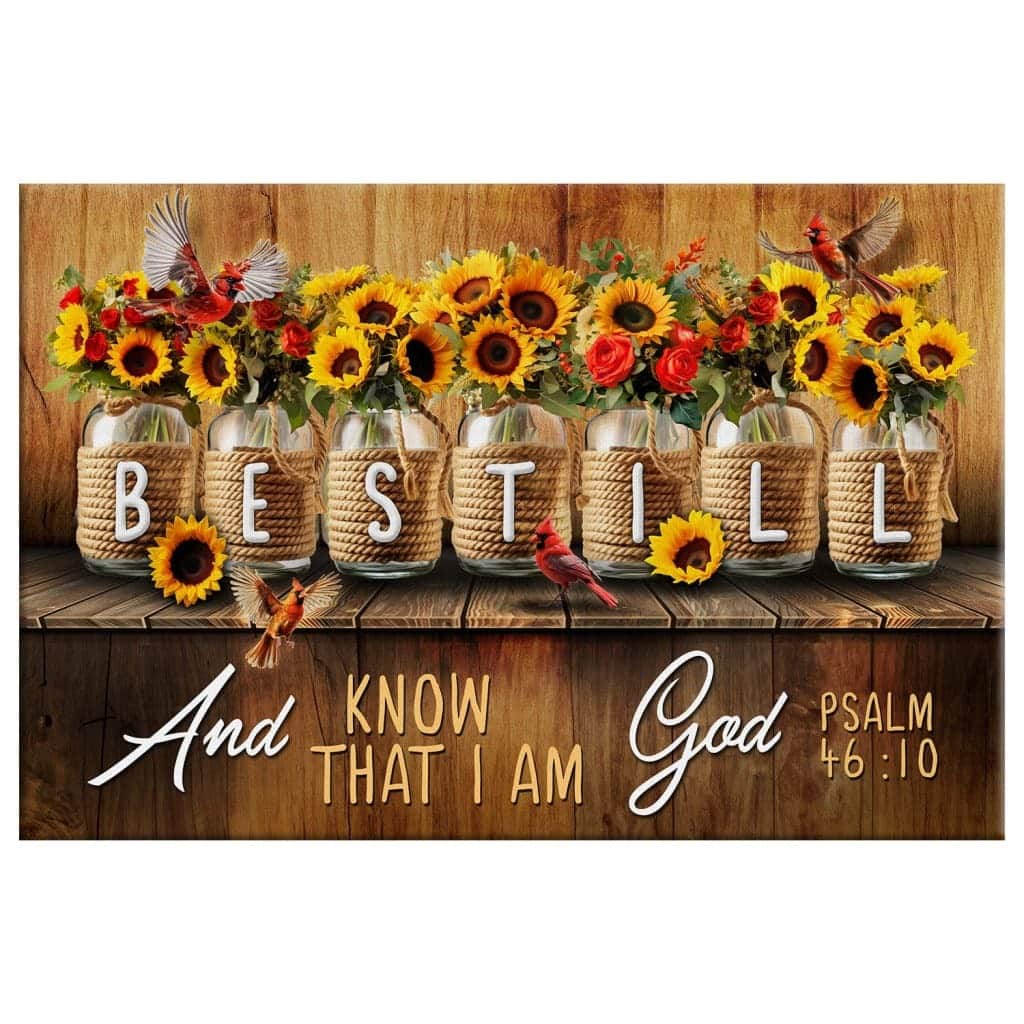 Be Still And Know That I Am God Psalm 4610 Mason Jar Flowers Canvas Wall Art Be Still And Know That I Am God Psalm 4610 Mason Jar Flowers Canvas Wall Art