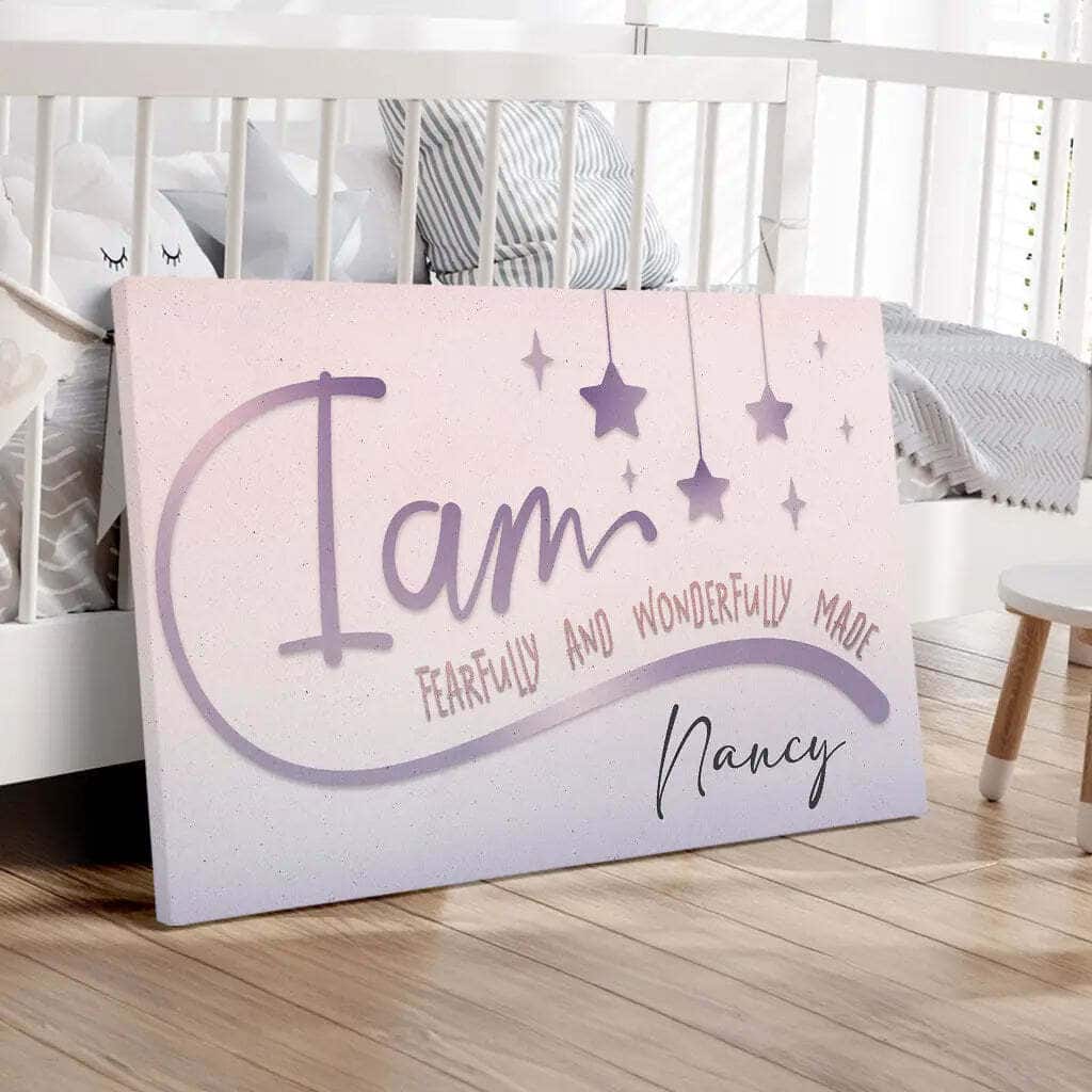 Fearfully And Wonderfully Made Psalm 13914 With Custom Name Christian Canvas Wall Art Fearfully And Wonderfully Made Psalm 13914 With Custom Name Christian Canvas Wall Art
