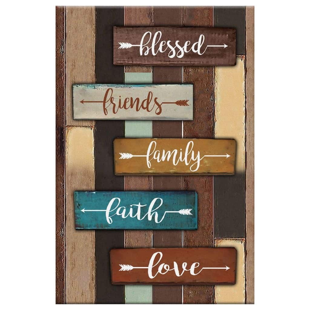 Blessed Friends Family Faith Love Christian Canvas Print Blessed Friends Family Faith Love Christian Canvas Print