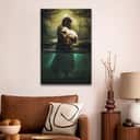 Jesus As Shepherd Carrying Lamb Through The Waters Christian Canvas Print