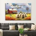 Be Still And Know That I Am God Psalm 46:10 Red Barn And Sheep Canvas Wall Art