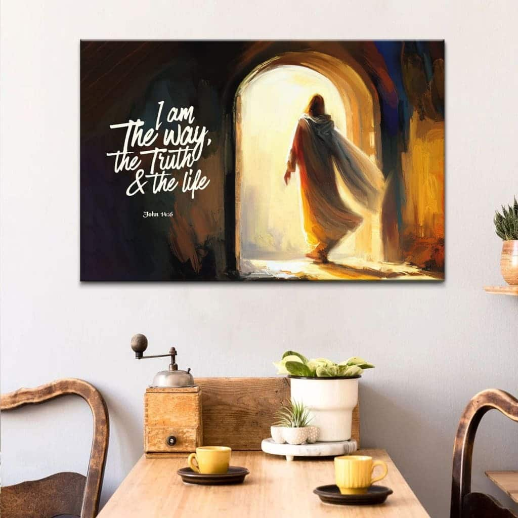 I Am The Way The Truth And The Life John 14:6 Jesus Tomb Canvas Wall Art