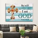 Seashell Cross Be Still And Know Psalm 46:10 Canvas Wall Art Seashell Cross Be Still And Know Psalm 46:10 Canvas Wall Art