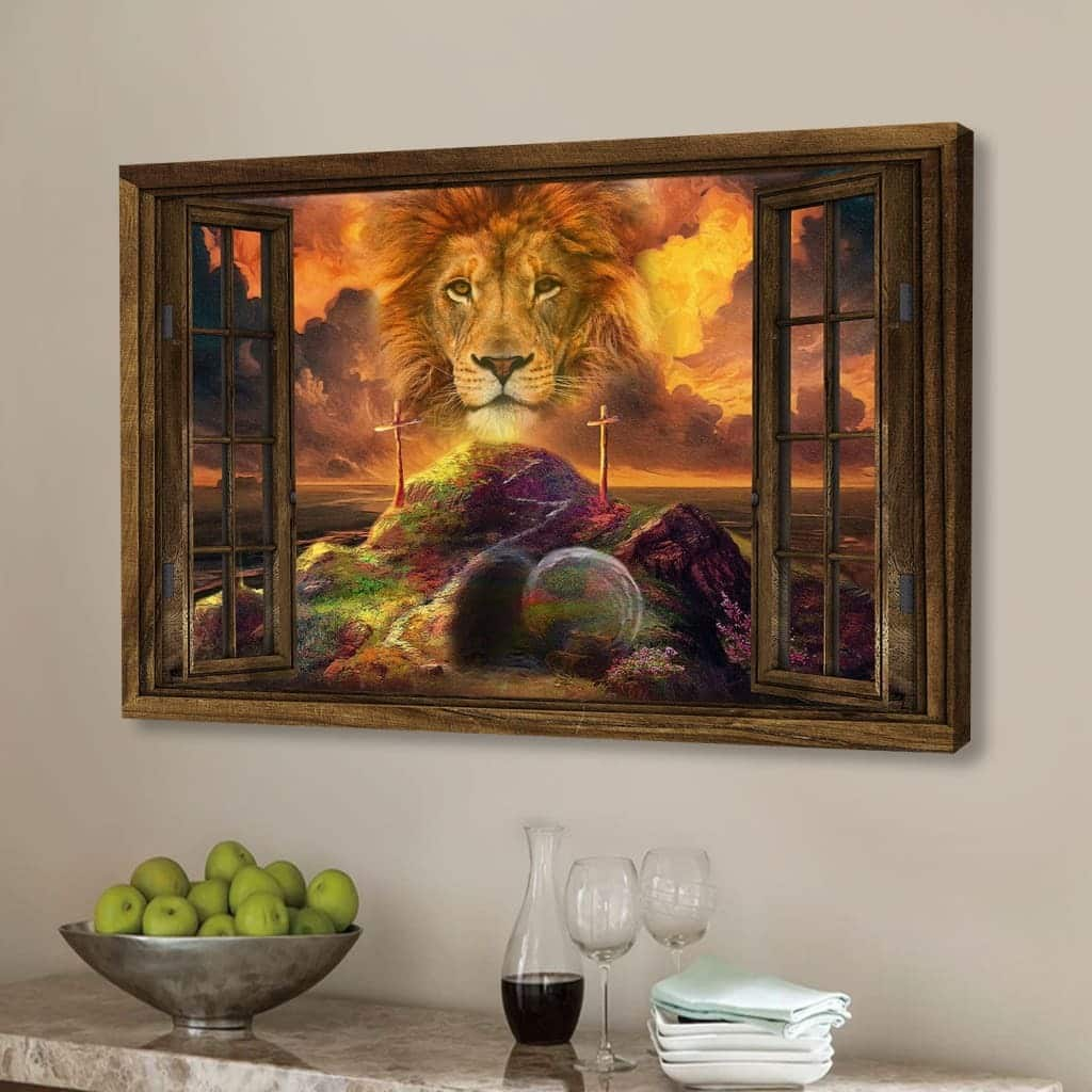 He Is Risen Lion Of Judah Easter Canvas Wall Art