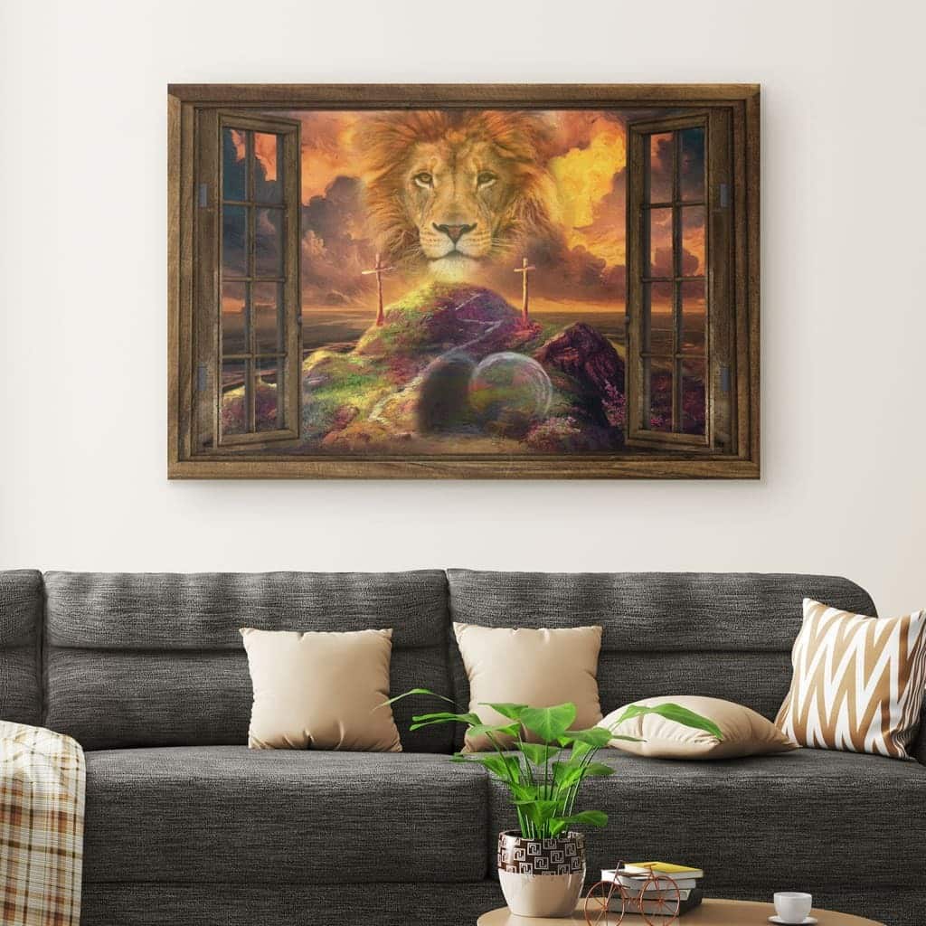 He Is Risen Lion Of Judah Easter Canvas Wall Art He Is Risen Lion Of Judah Easter Canvas Wall Art