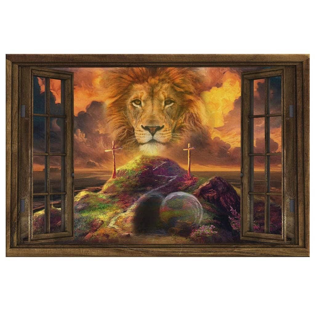 He Is Risen Lion Of Judah Easter Canvas Wall Art He Is Risen Lion Of Judah Easter Canvas Wall Art