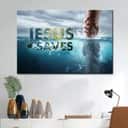 Jesus Saves Jesus Reaching Out His Hand Canvas Wall Art