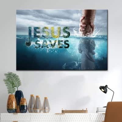 Jesus Saves Jesus Reaching Out His Hand Canvas Wall Art Jesus Saves Jesus Reaching Out His Hand Canvas Wall Art