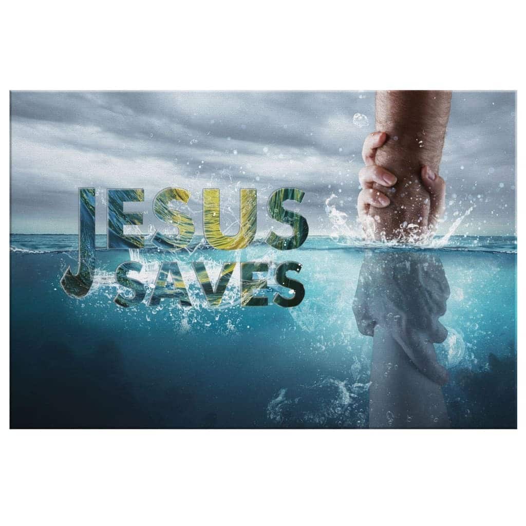 Jesus Saves Jesus Reaching Out His Hand Canvas Wall Art Jesus Saves Jesus Reaching Out His Hand Canvas Wall Art