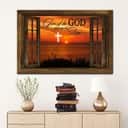 Give It To God And Go To Sleep Cross Sunset Canvas Wall Art