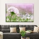Christian Dandelion Let Go And Let God Religious Canvas Wall Art