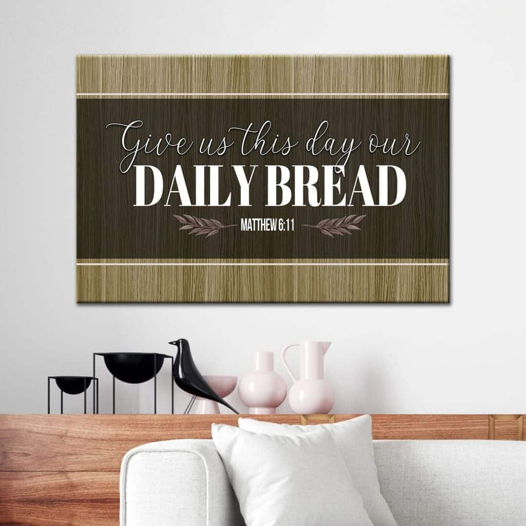 Christian Give Us This Day Our Daily Bread Wall Decor Canvas Wall Art