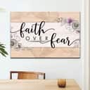 Christian Faith Over Fear Floral Flower Religious Canvas Wall Art Christian Faith Over Fear Floral Flower Religious Canvas Wall Art
