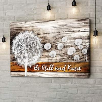 Be Still And Know Dandelion Canvas Wall Art