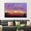 Give It To God And Go To Sleep, Mountain Sunset Canvas Wall Art