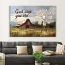 God Says You Are Farmhouse Windmill Canvas Wall Art