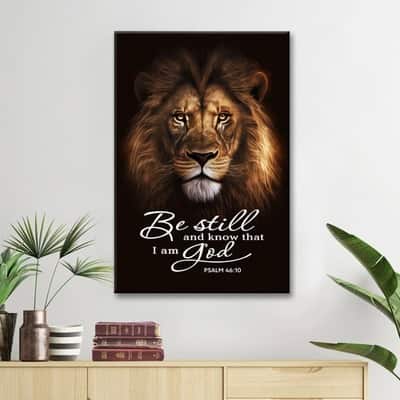 Psalm 46:10 The Lion Of Judah Be Still And Know That I Am God Canvas Print