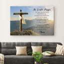 The Lord's Prayer Christian Cross Canvas Wall Art