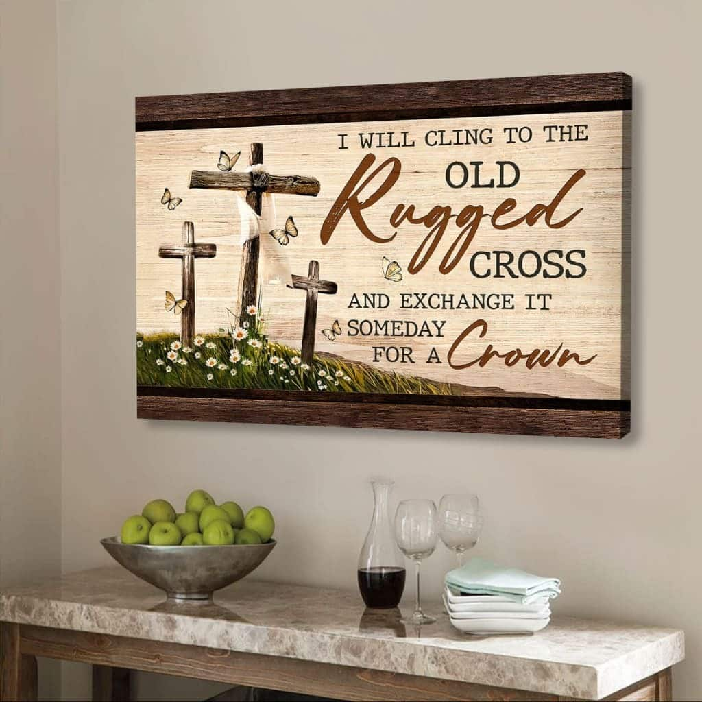 The Old Rugged Cross Christian Hymn Canvas Wall Art