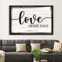 Christian Love Never Fails 1 Corinthians 13:4-8 Canvas Wall Art Christian Love Never Fails 1 Corinthians 13:4-8 Canvas Wall Art