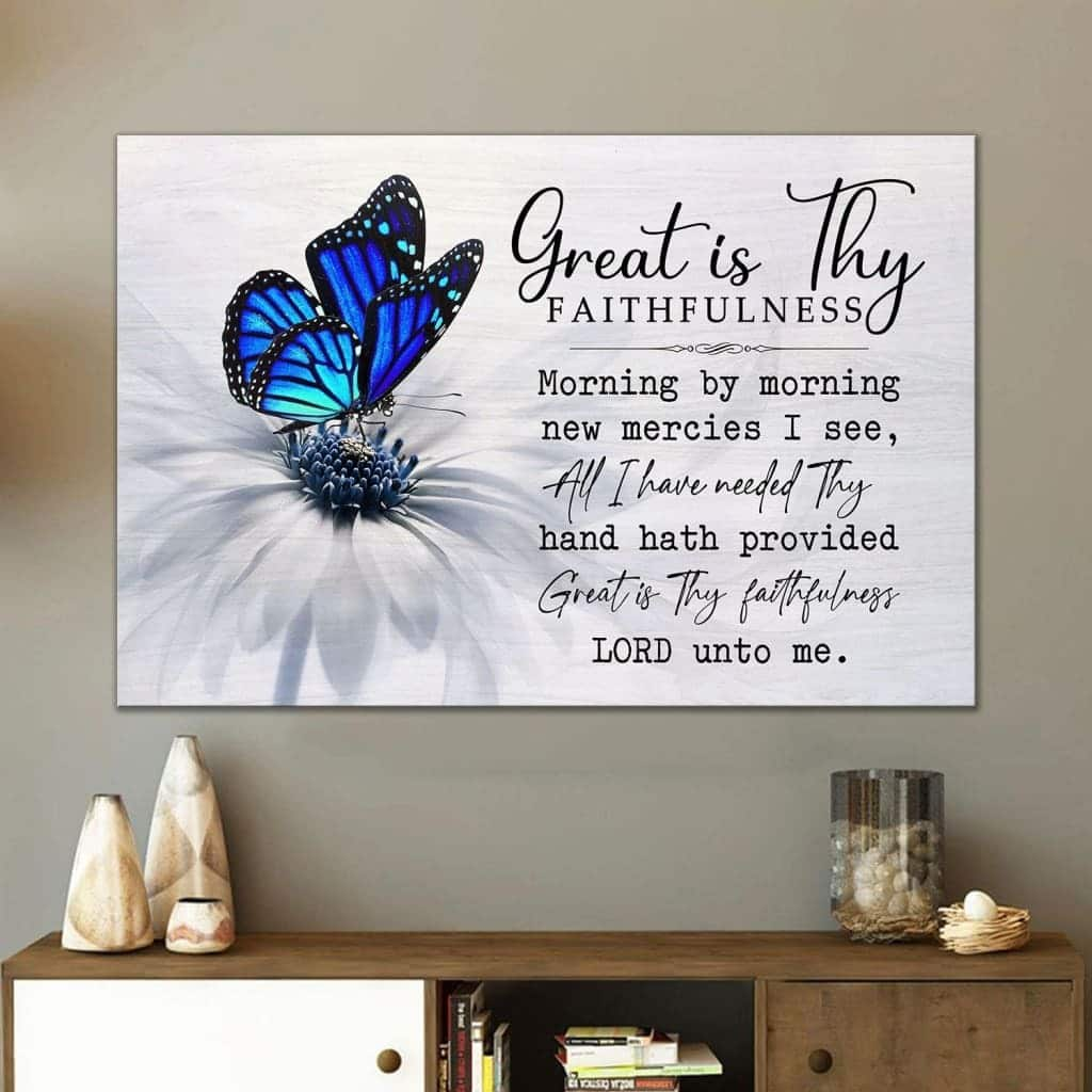 Great Is Thy Faithfulness Christian Canvas Wall Art For Believers