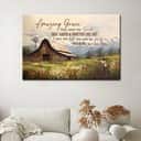 Amazing Grace How Sweet The Sound Old Barn With Flowers Canvas Wall Art Amazing Grace How Sweet The Sound Old Barn With Flowers Canvas Wall Art