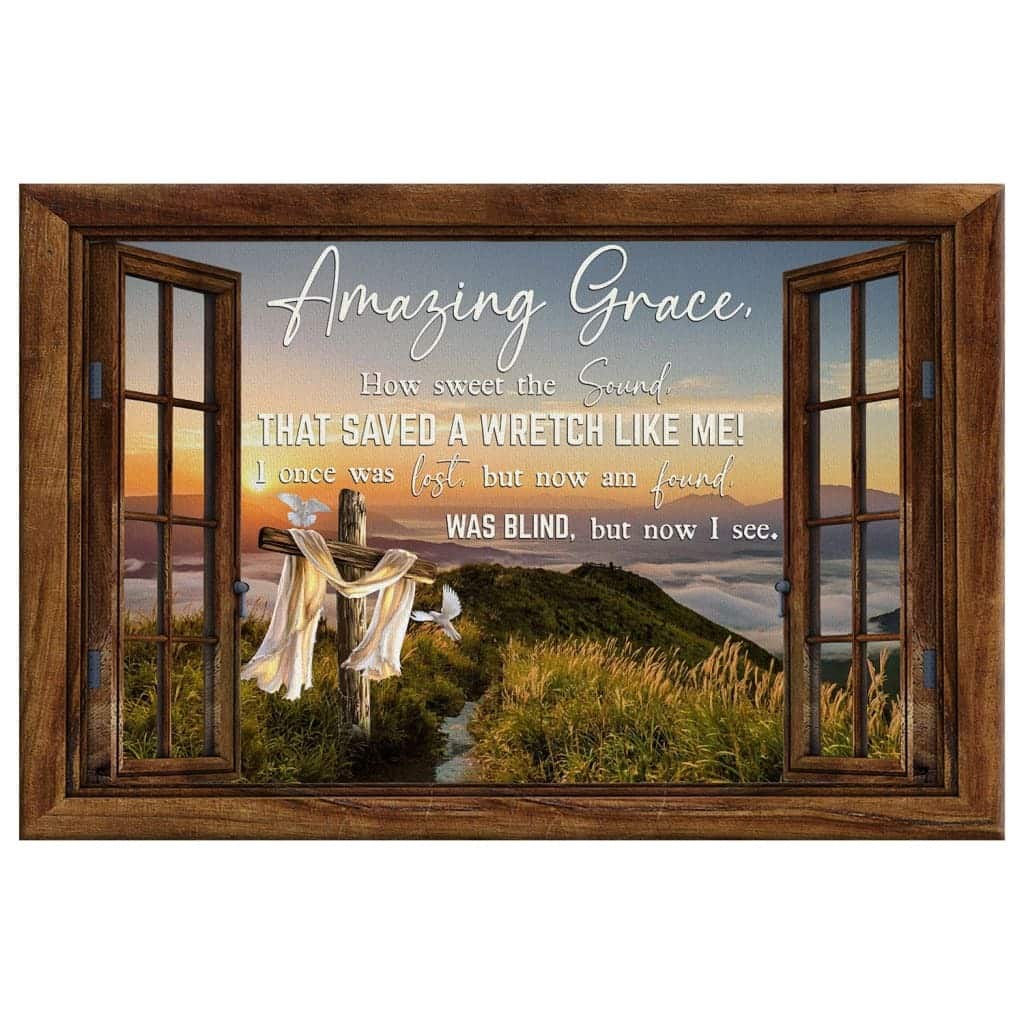 Christian Amazing Grace How Sweet The Sound Canvas Wall Art