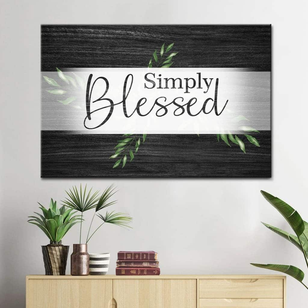 Christian Simply Blessed Faith Canvas Wall Art Gift