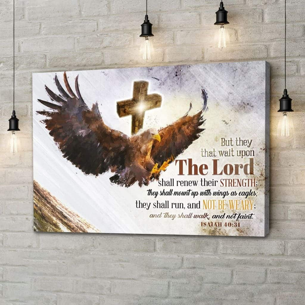 Soaring Eagle They That Wait Upon The Lord Canvas Wall Art