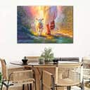 Jesus Walking With Lamb Christian Religious Canvas Wall Art