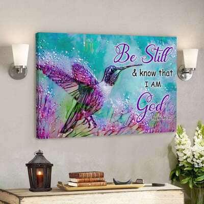Be Still & Know That I Am God Hummingbird Canvas Wall Art