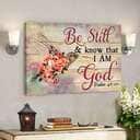 Be Still & Know That I Am God Hummingbird And Rose Canvas Wall Art