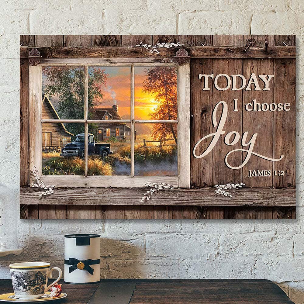 Vintage James 1:2 Today I Choose Joy Canvas Wall Art Vintage James 1:2 Today I Choose Joy Canvas Wall Art