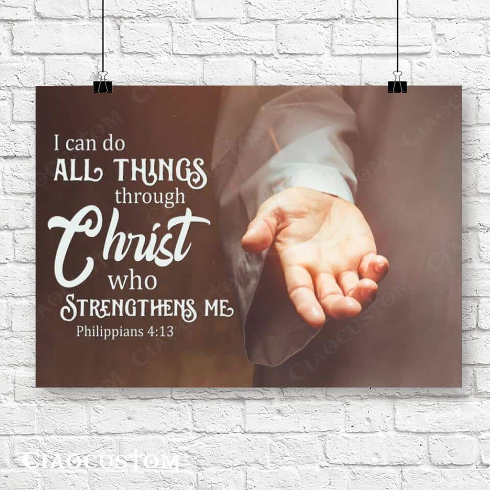 I Can Do All Thing Through Christ Who Strengthens Me God Hand Canvas Wall Art I Can Do All Thing Through Christ Who Strengthens Me God Hand Canvas Wall Art