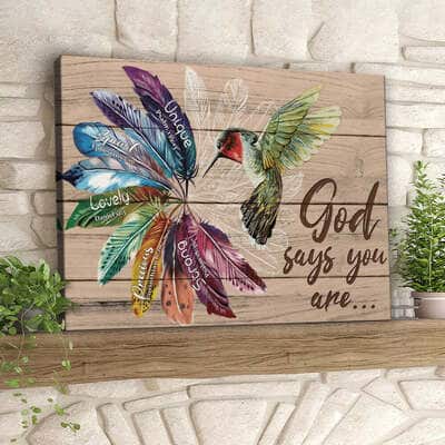 Hummingbirds God Says You Are Canvas Wall Art